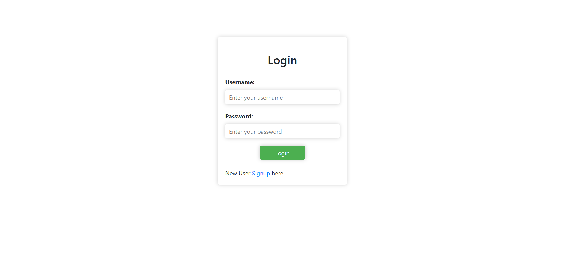 login page